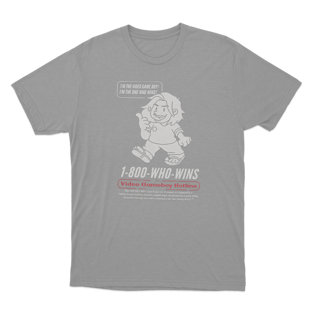 Game Grumps - Videogame Boy Hotline Unisex T Shirt Grey Game Grumps Videogame Boy Hotline Unisex T Shirt Grey