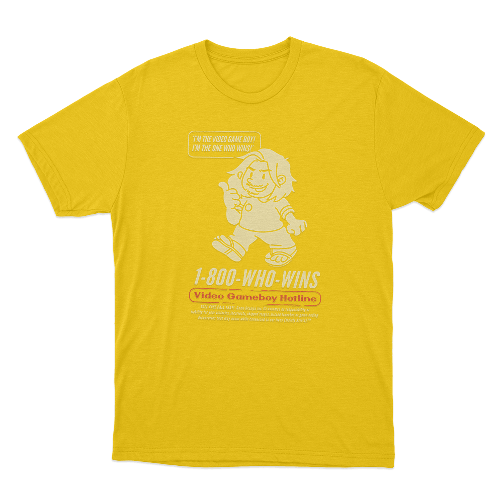 Game Grumps - Videogame Boy Hotline Unisex T Shirt Yellow Game Grumps Videogame Boy Hotline Unisex T Shirt Yellow