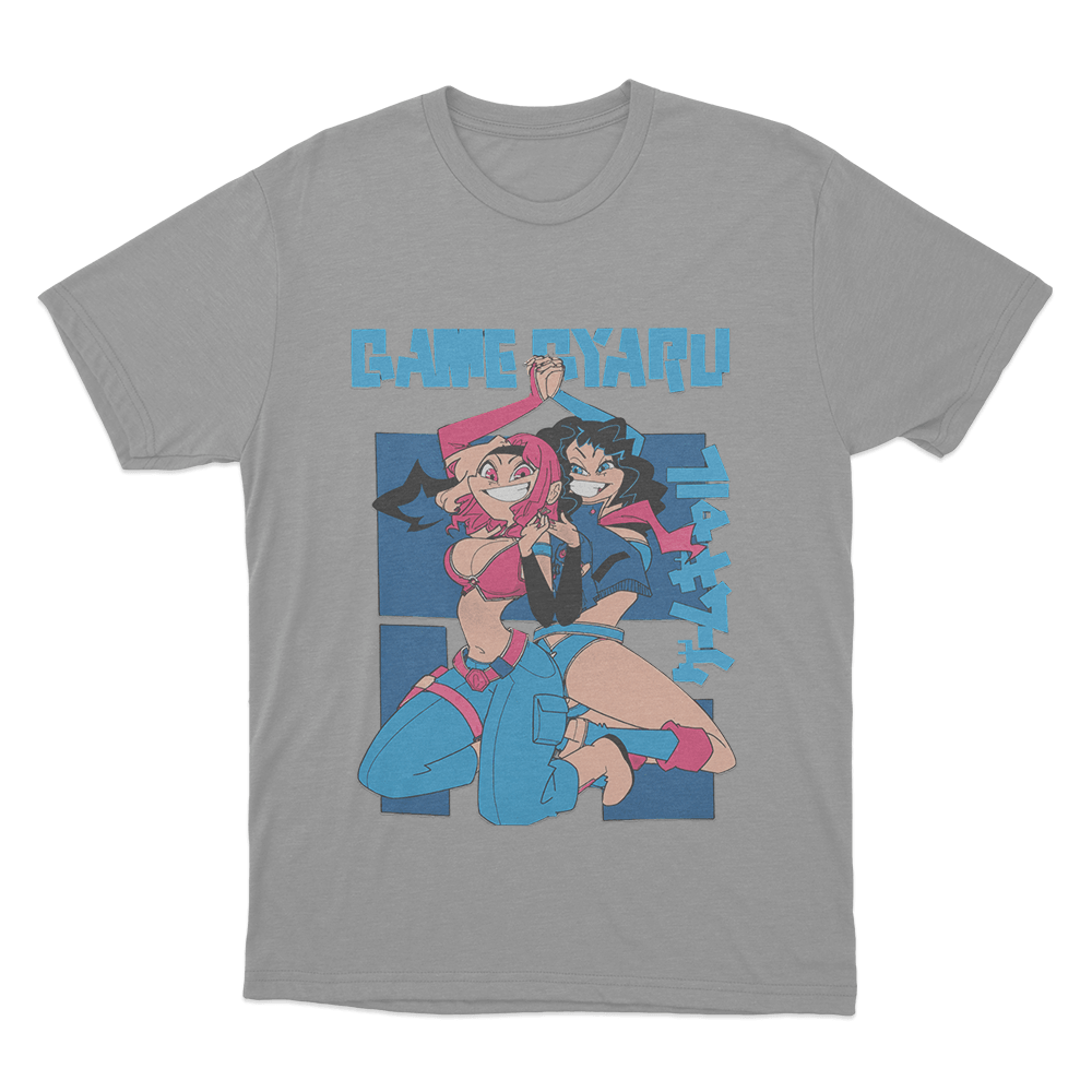 Game Gyaru - “Back to Back” Unisex T Shirt Grey Game Gyaru Back to Back Unisex T Shirt Grey